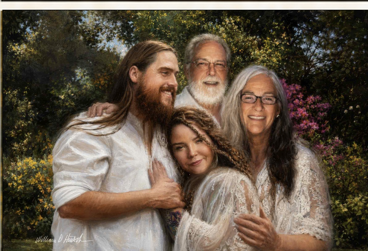 Memorial family portrait painting.