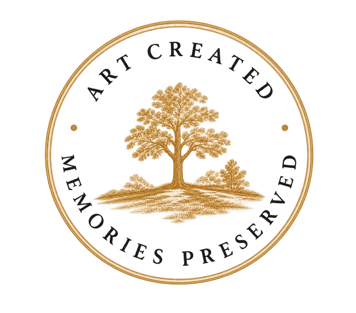 Art Created — Memories Preserved seal.