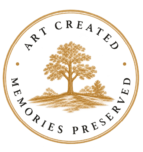 Art Created — Memories Preserved, Hinsch Portrait Studio seal.